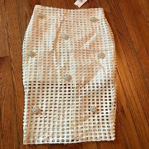 NWT Endless Rose Cage Skirt Pearl Embellished SzS